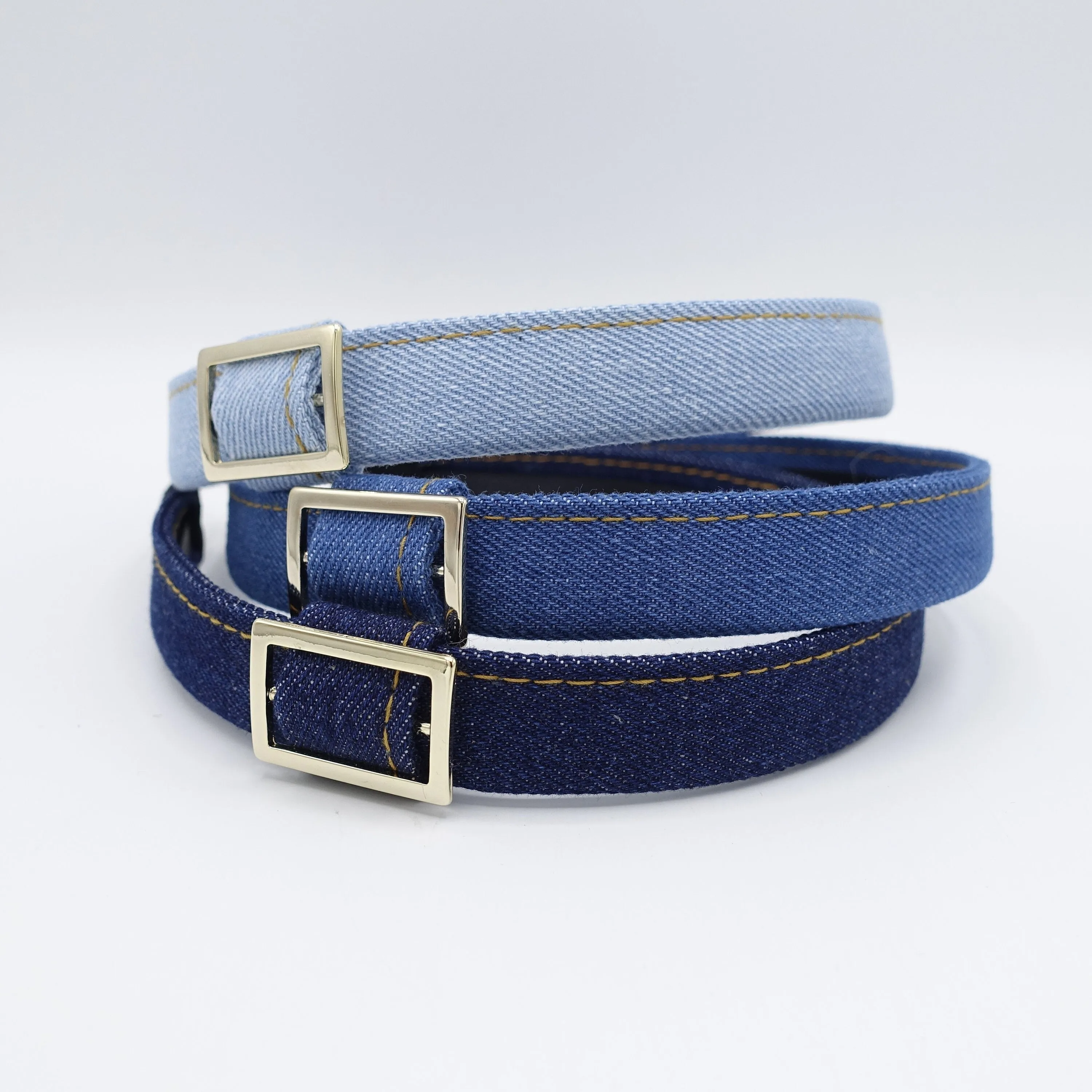 denim headband, buckle headband for women