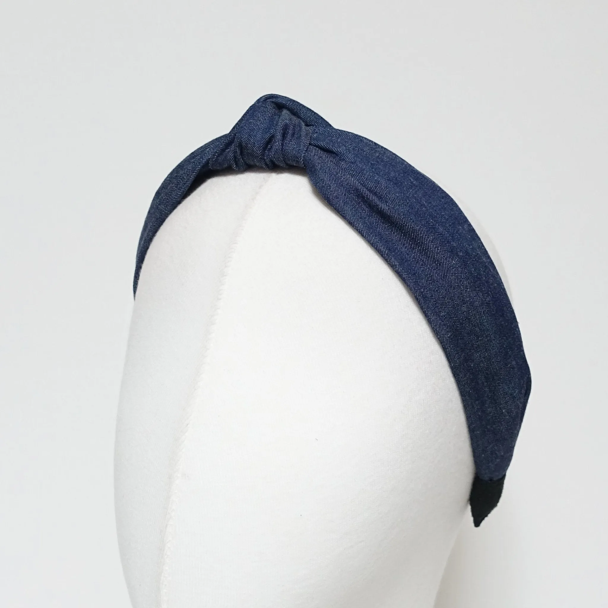 denim knotted headband casual blue jean fabric hairband woman hair accessory