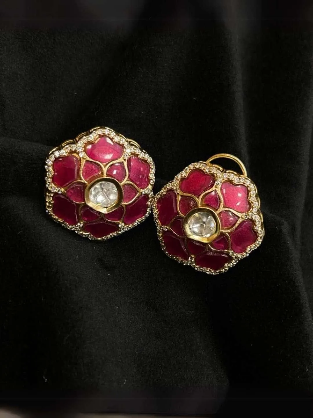 Designer Polki Stud Earrings