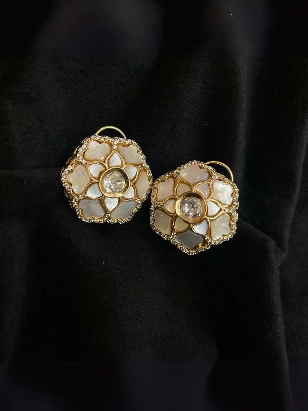 Designer Polki Stud Earrings