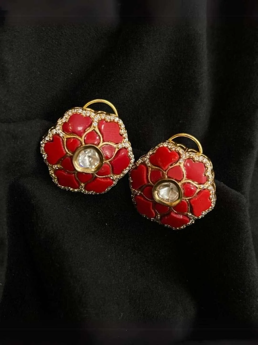 Designer Polki Stud Earrings