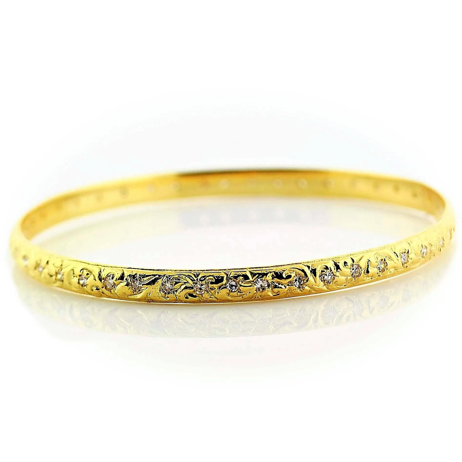 Diamond Moroccan style bangle bracelet