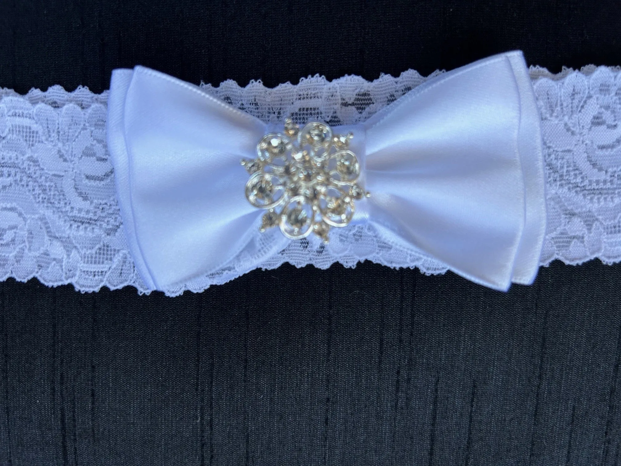 Double Bow Headband with Diamantes