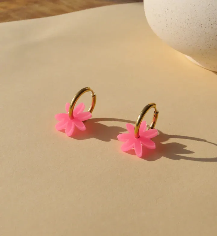 Earrings - Salmon Flower