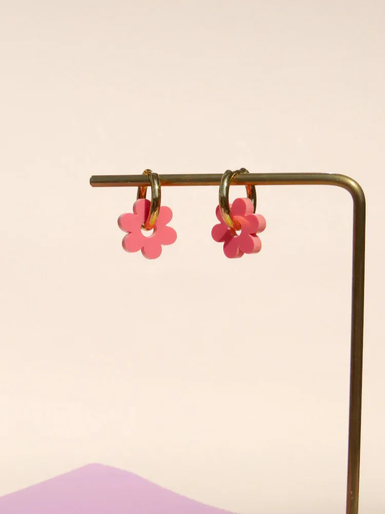 Earrings - Salmon Flower