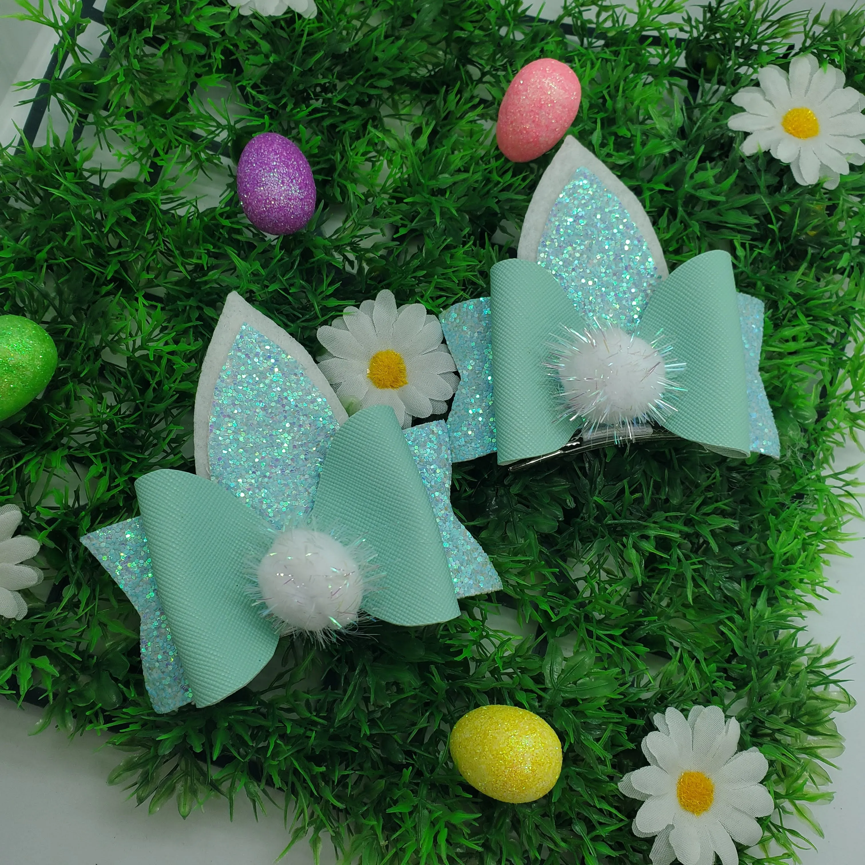 Easter Bunny ears Clips, set of Two