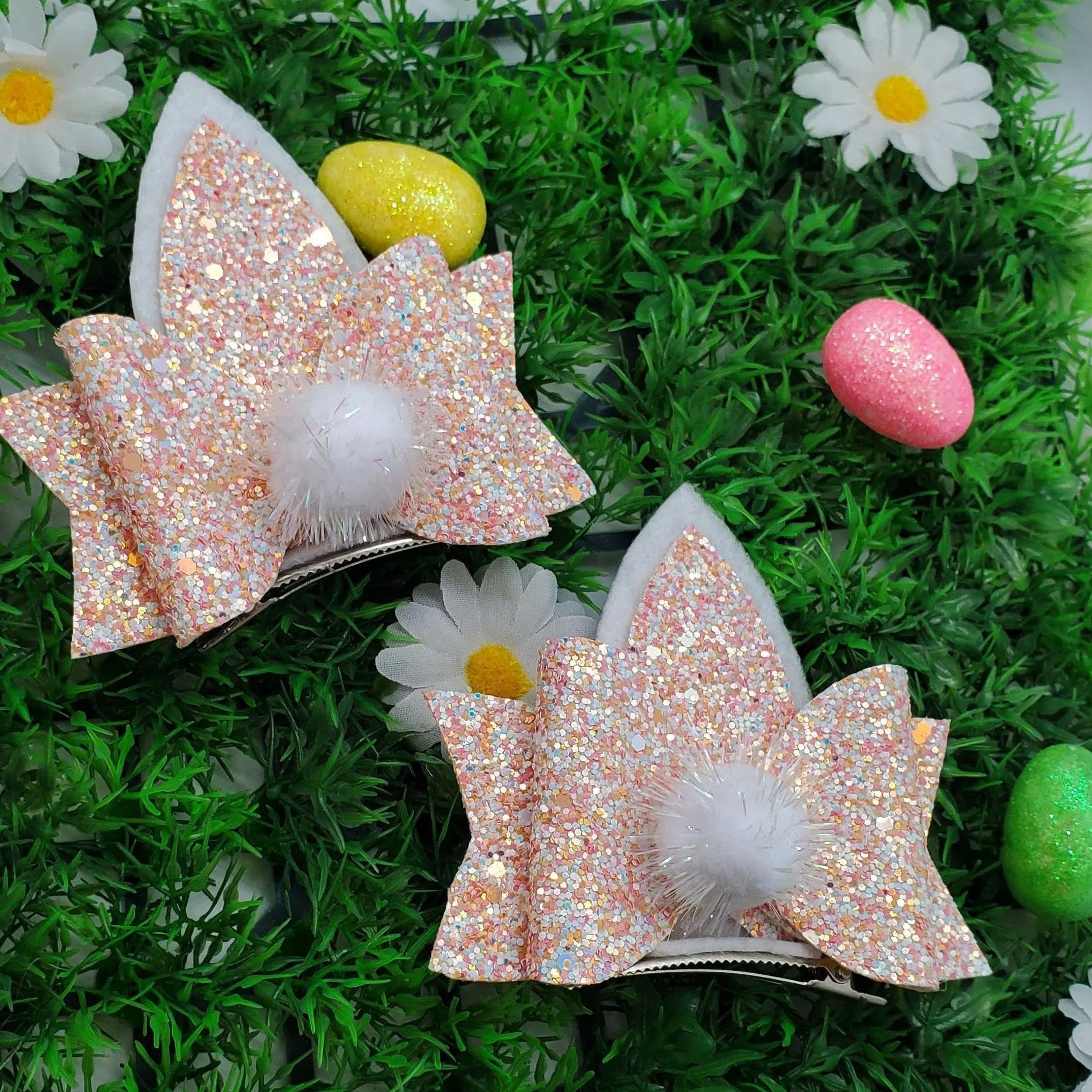 Easter Bunny ears Clips, set of Two