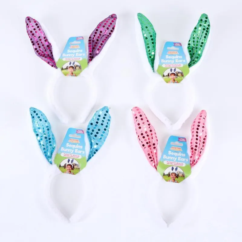 Easter Bunny Ears Sequin Plush Headband