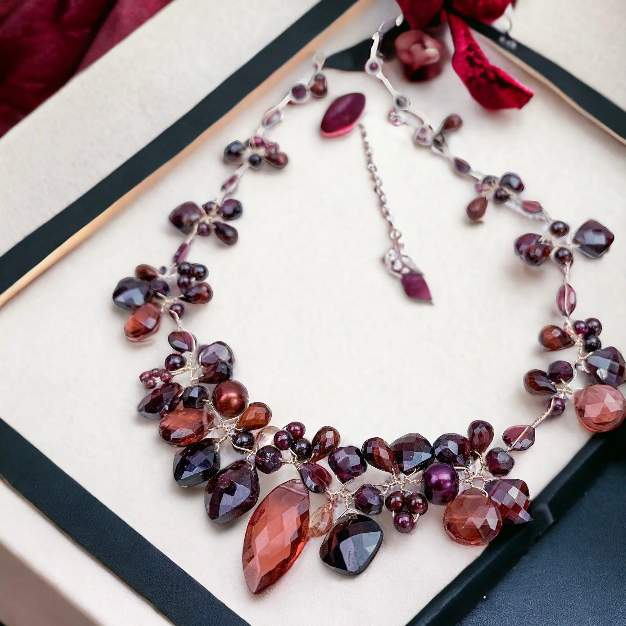 Enchanted Vine Garnet Necklace: A Symbol of Vitality and Elegance