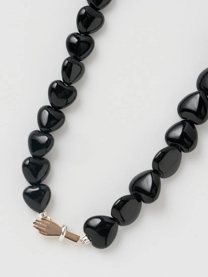 extension necklace onyx heart ネックレス