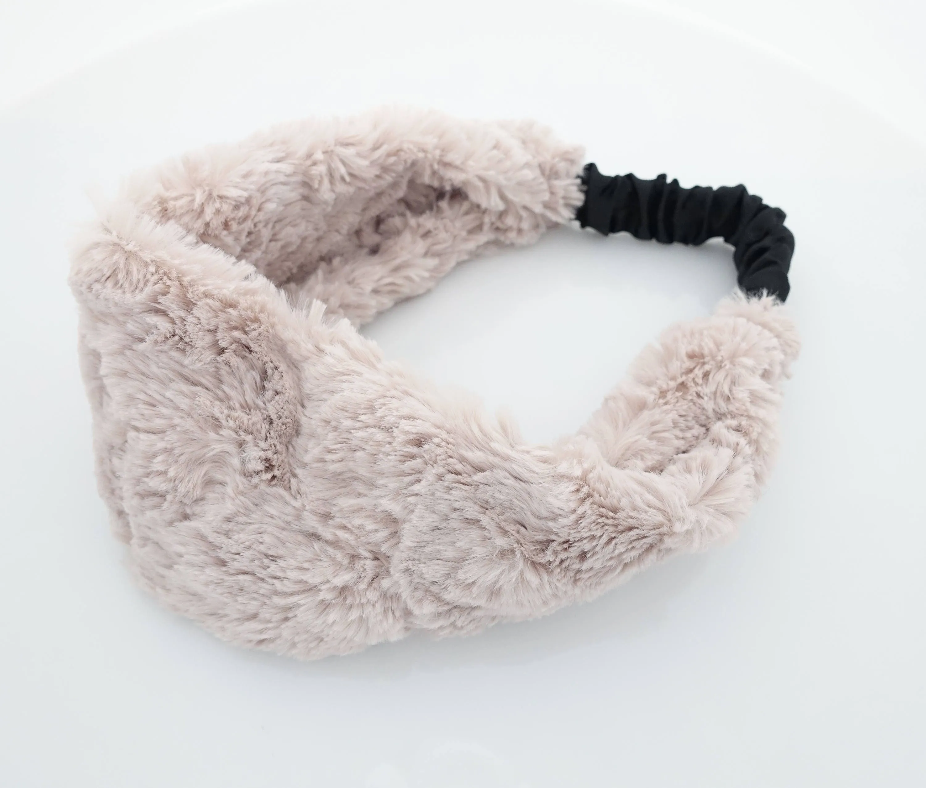 Fabric Fur fashion headband Winter Fashion Hair turban Elastic Headband for Women