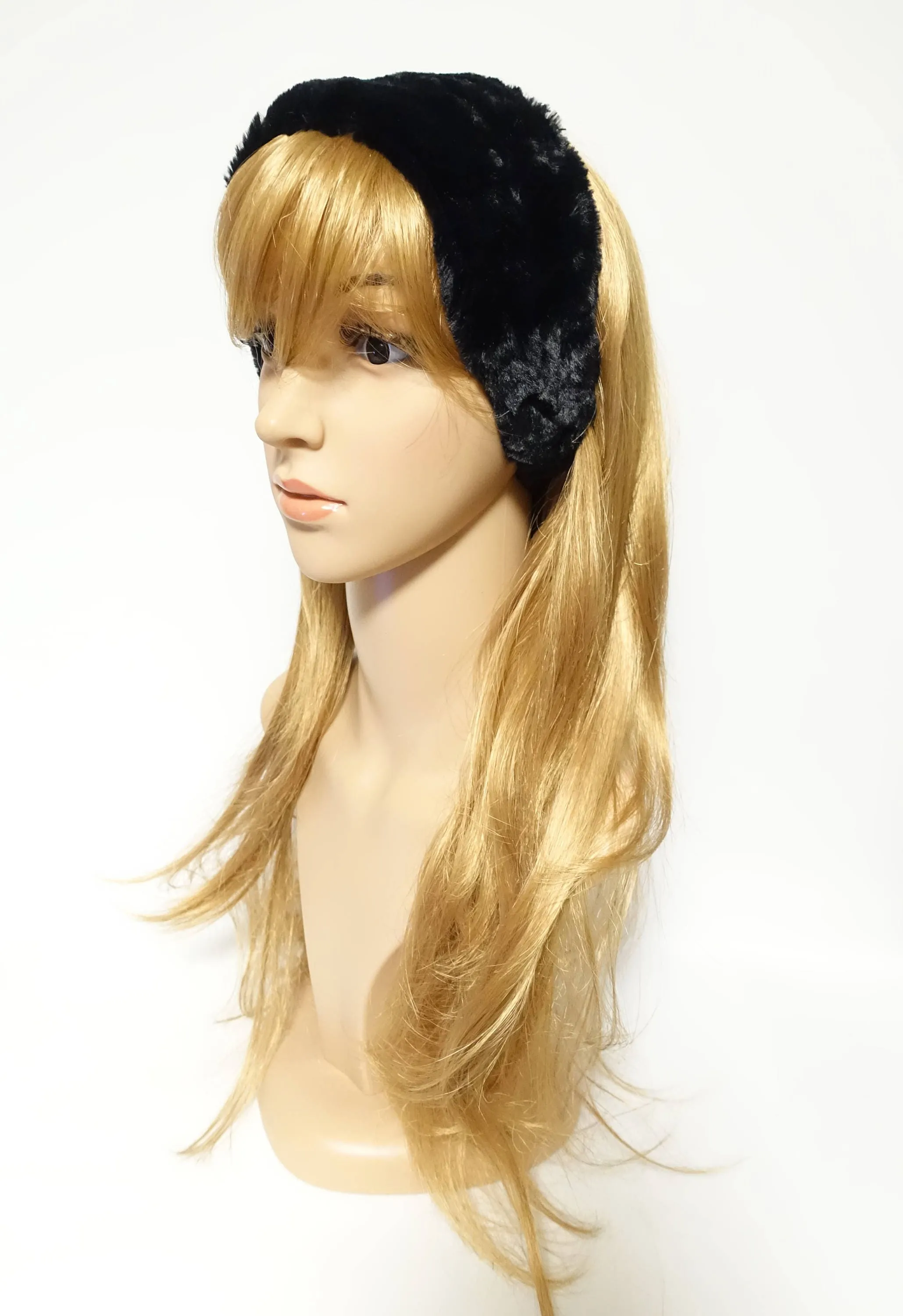 Fabric Fur fashion headband Winter Fashion Hair turban Elastic Headband for Women