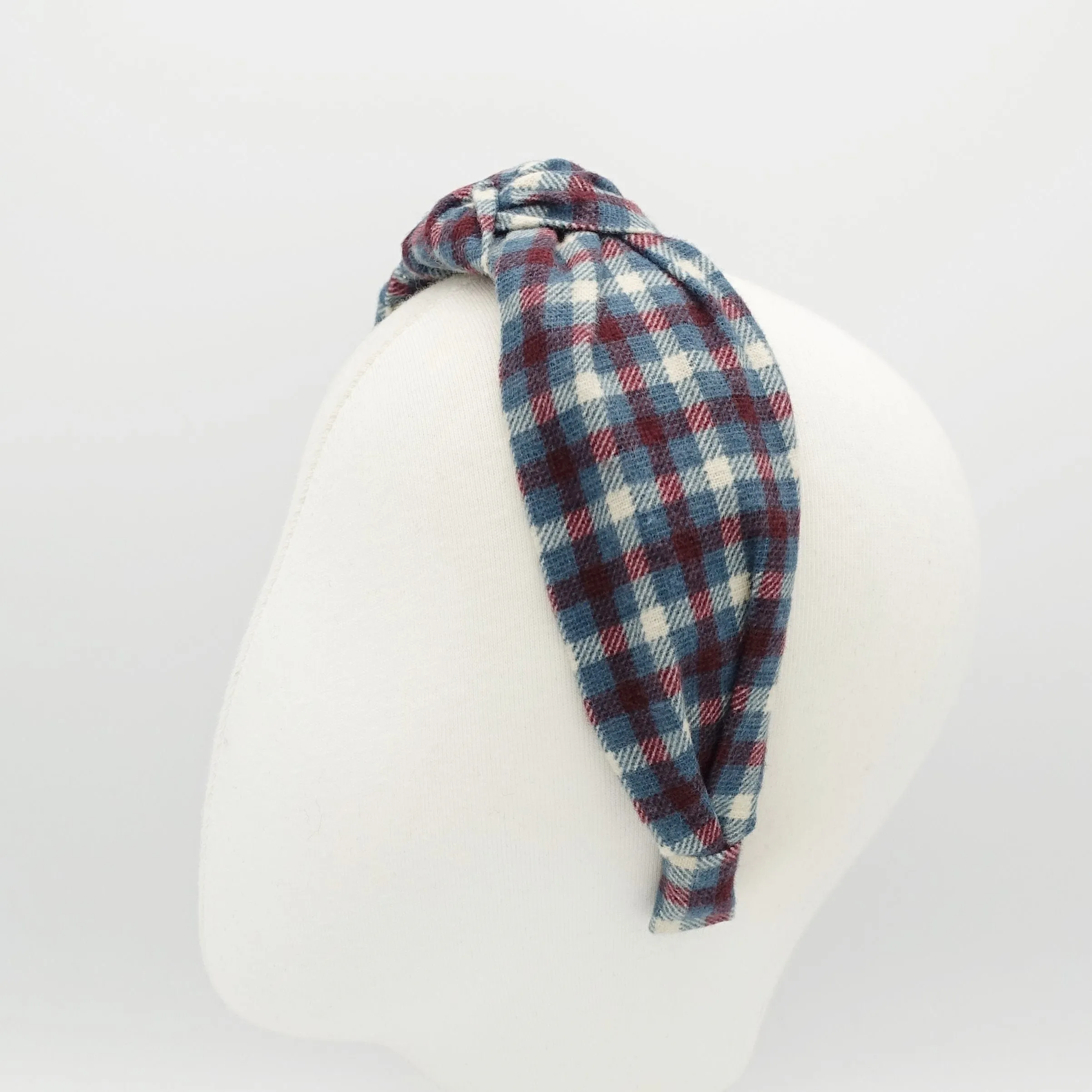 flannel knotted headband check pattern headband casual woman hairband woman hair accessories