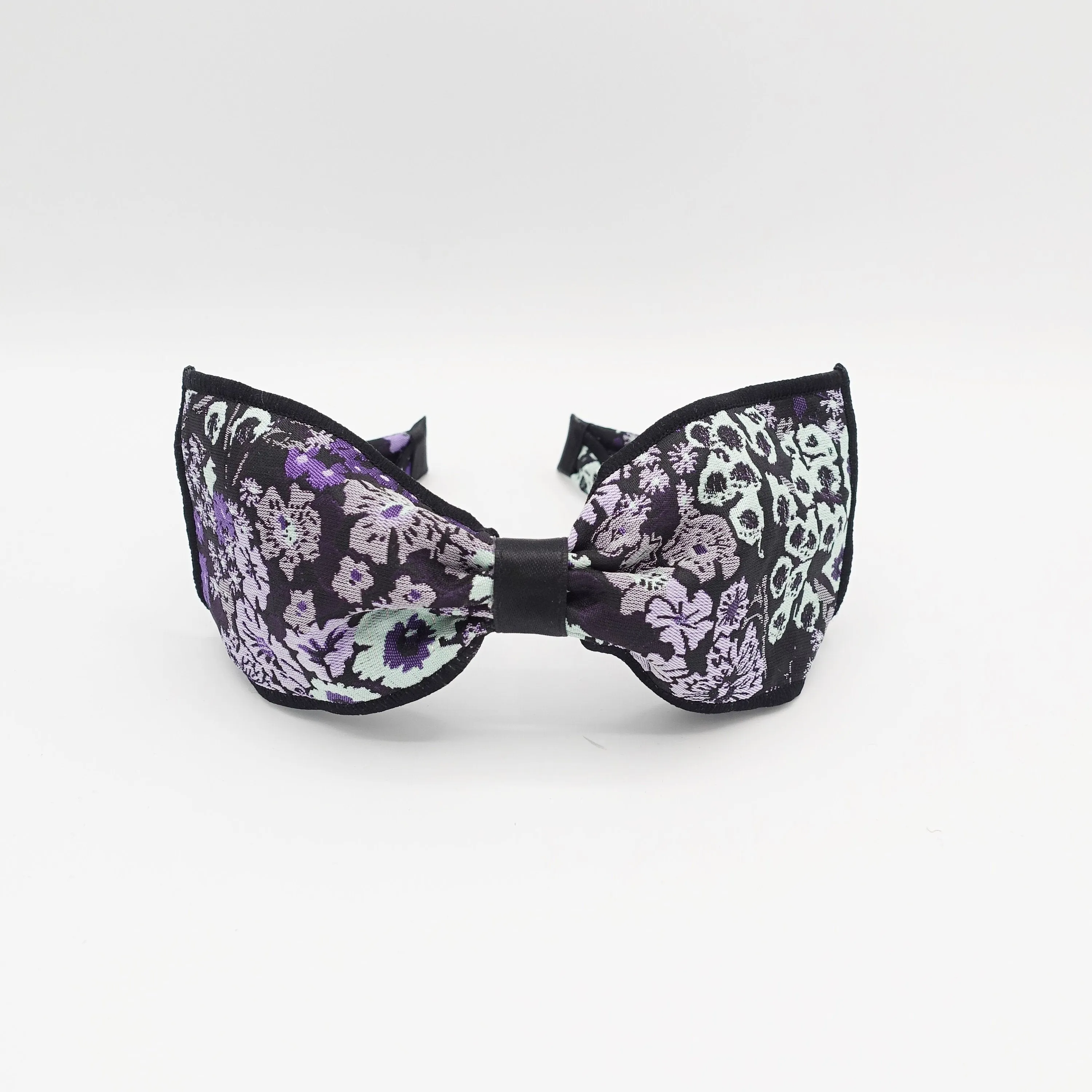 floral jacquard bow headband flower hairband for women