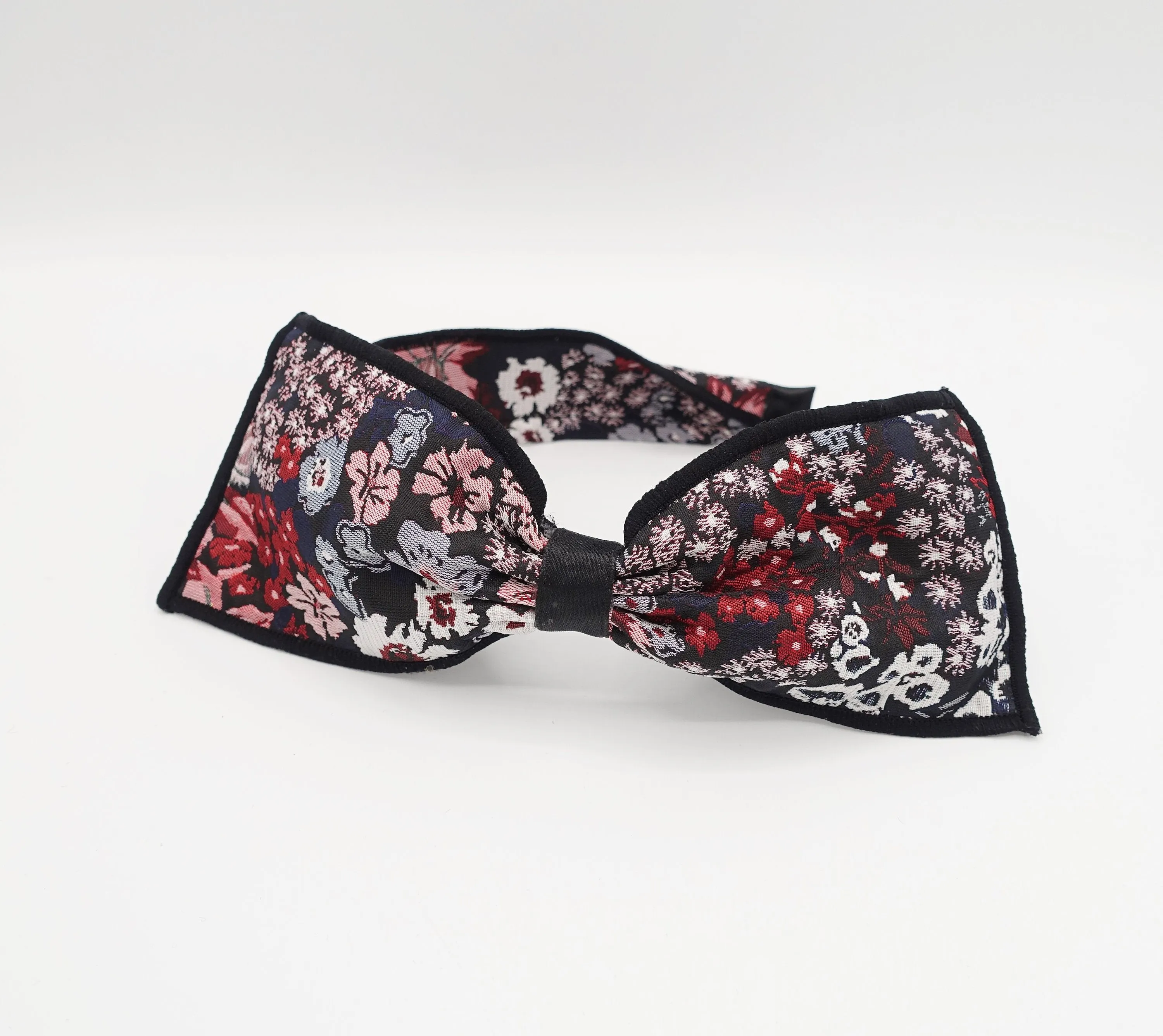 floral jacquard bow headband flower hairband for women