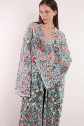 FLOWER COMB LIGHT BLUE COLOR KIMONO