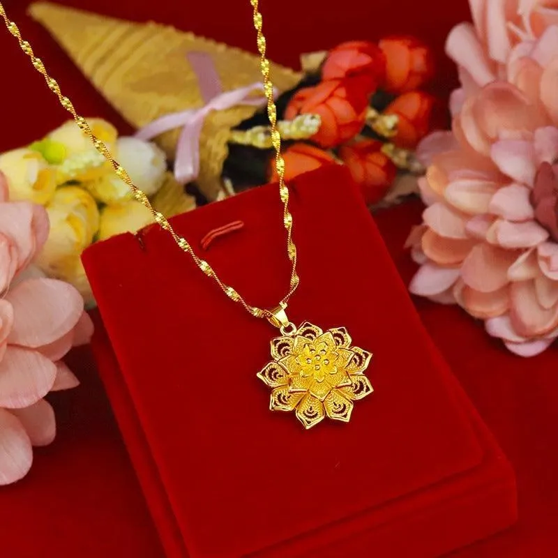 Flower Gold Color Necklace