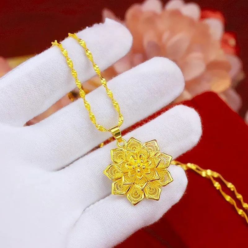 Flower Gold Color Necklace