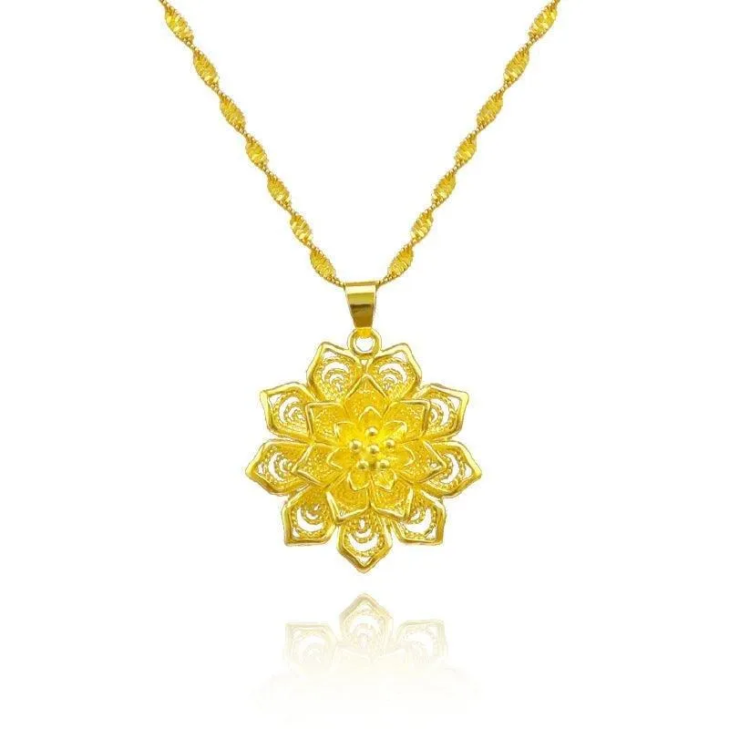 Flower Gold Color Necklace