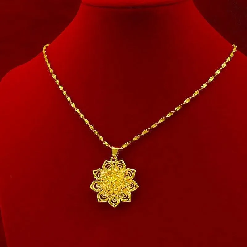 Flower Gold Color Necklace