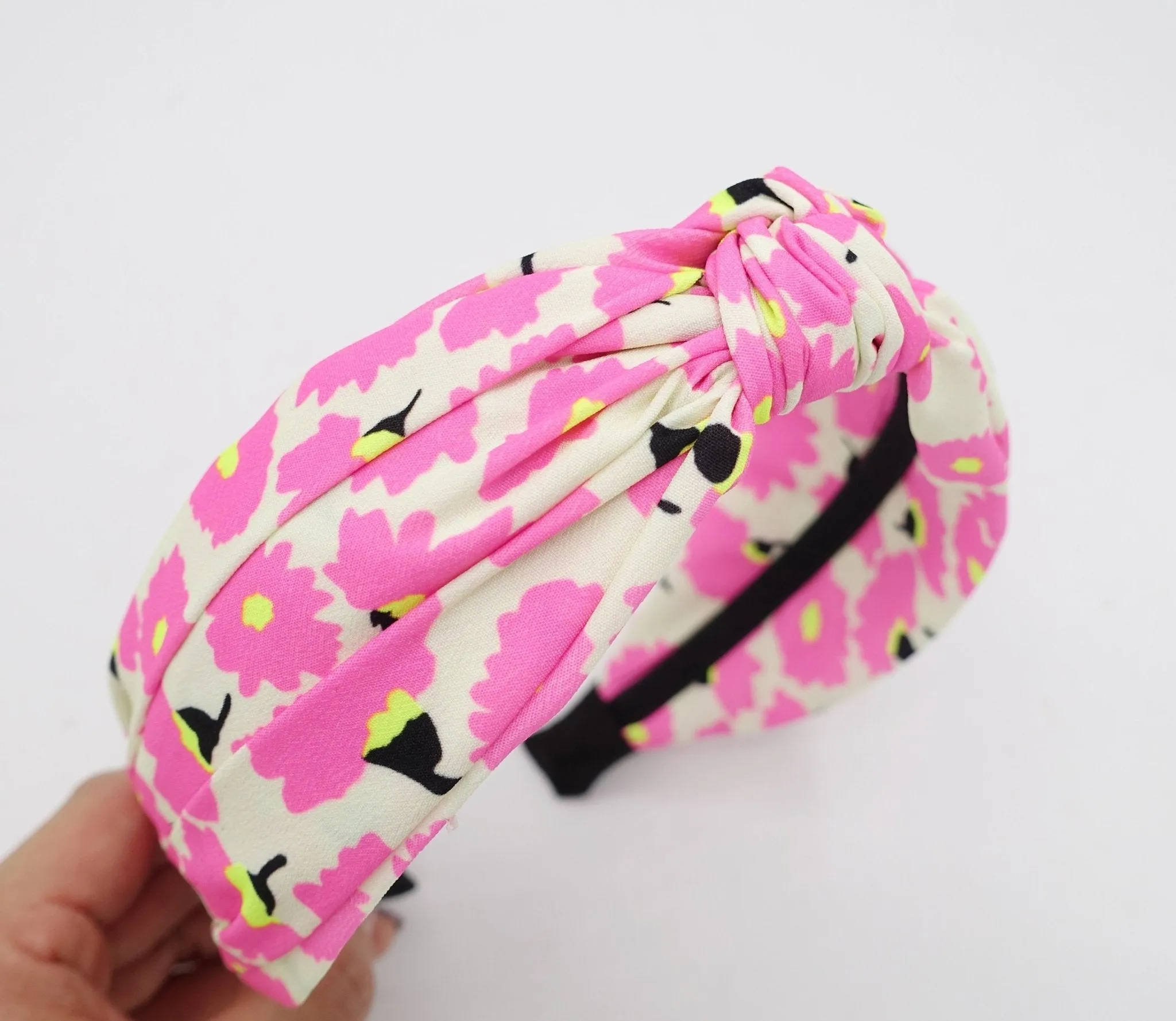 flower petal print top knot headband neon color hairband fashion hair accessory for women