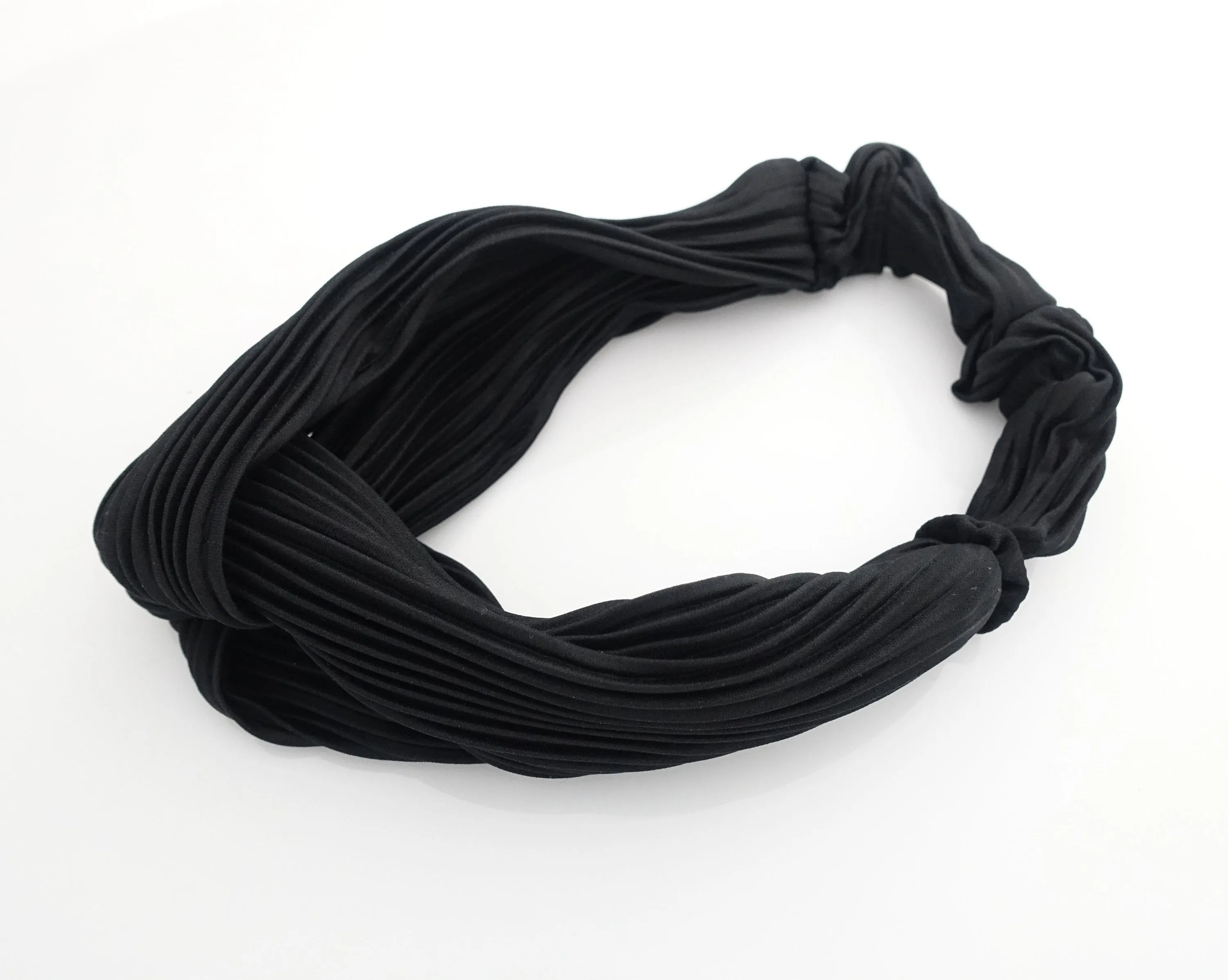 front twist pleated fabric cross headband women accessory