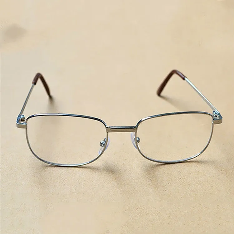 Full Metal Frame Resin Lenses Presbyopic Glasses Reading Glasses  3.50D(Silver)