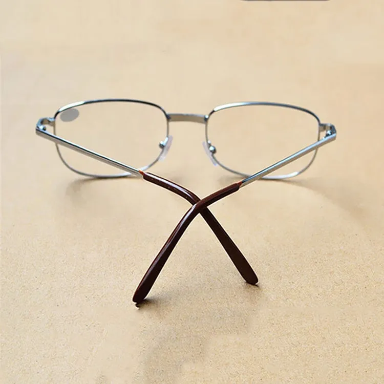 Full Metal Frame Resin Lenses Presbyopic Glasses Reading Glasses  3.50D(Silver)