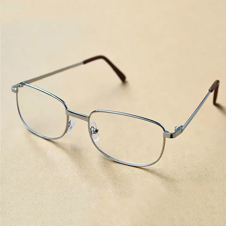 Full Metal Frame Resin Lenses Presbyopic Glasses Reading Glasses  3.50D(Silver)