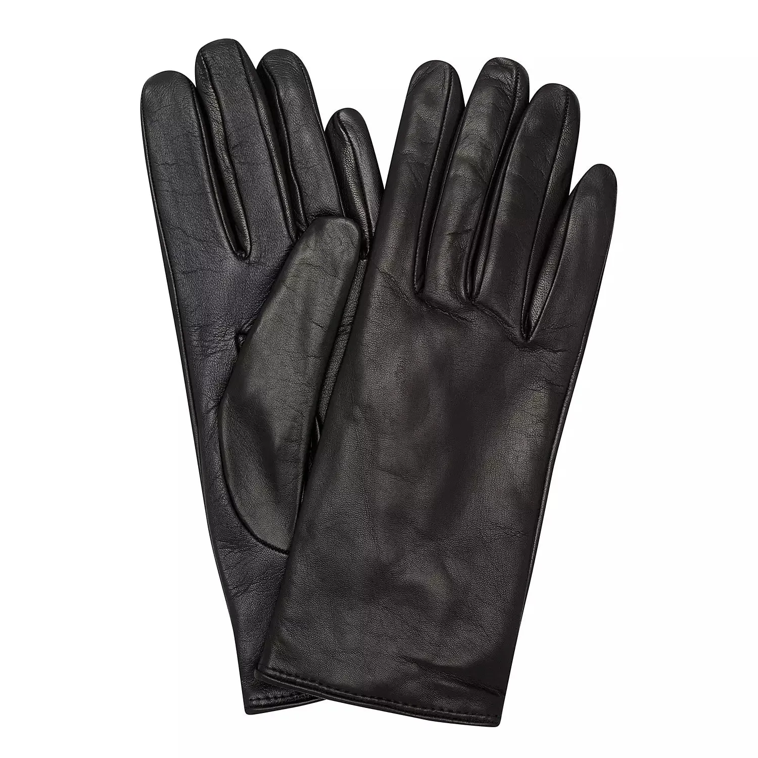 Gala Black Black Nappa Leather Gloves With Piping