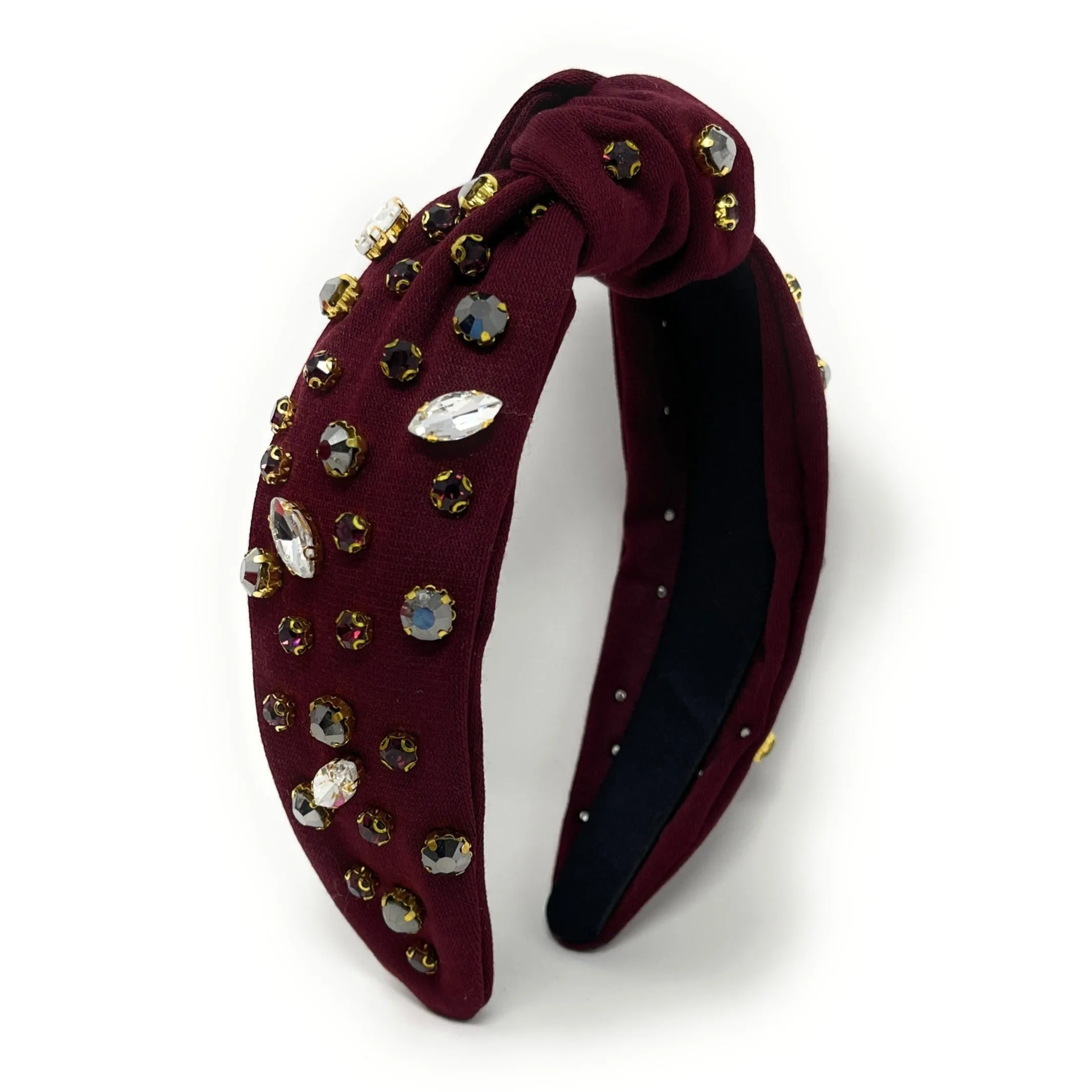 Game Day Maroon Knot Jeweled Headband