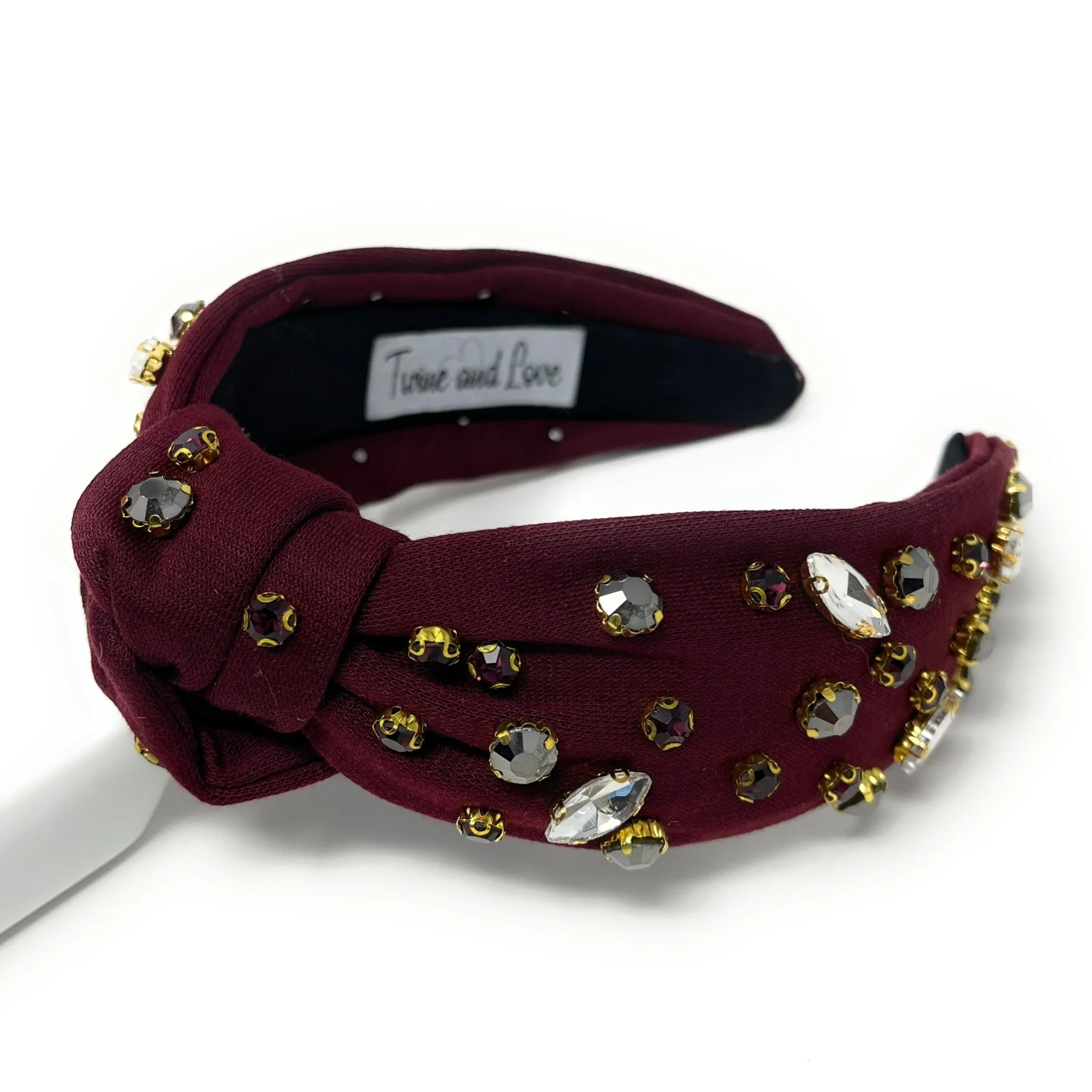 Game Day Maroon Knot Jeweled Headband