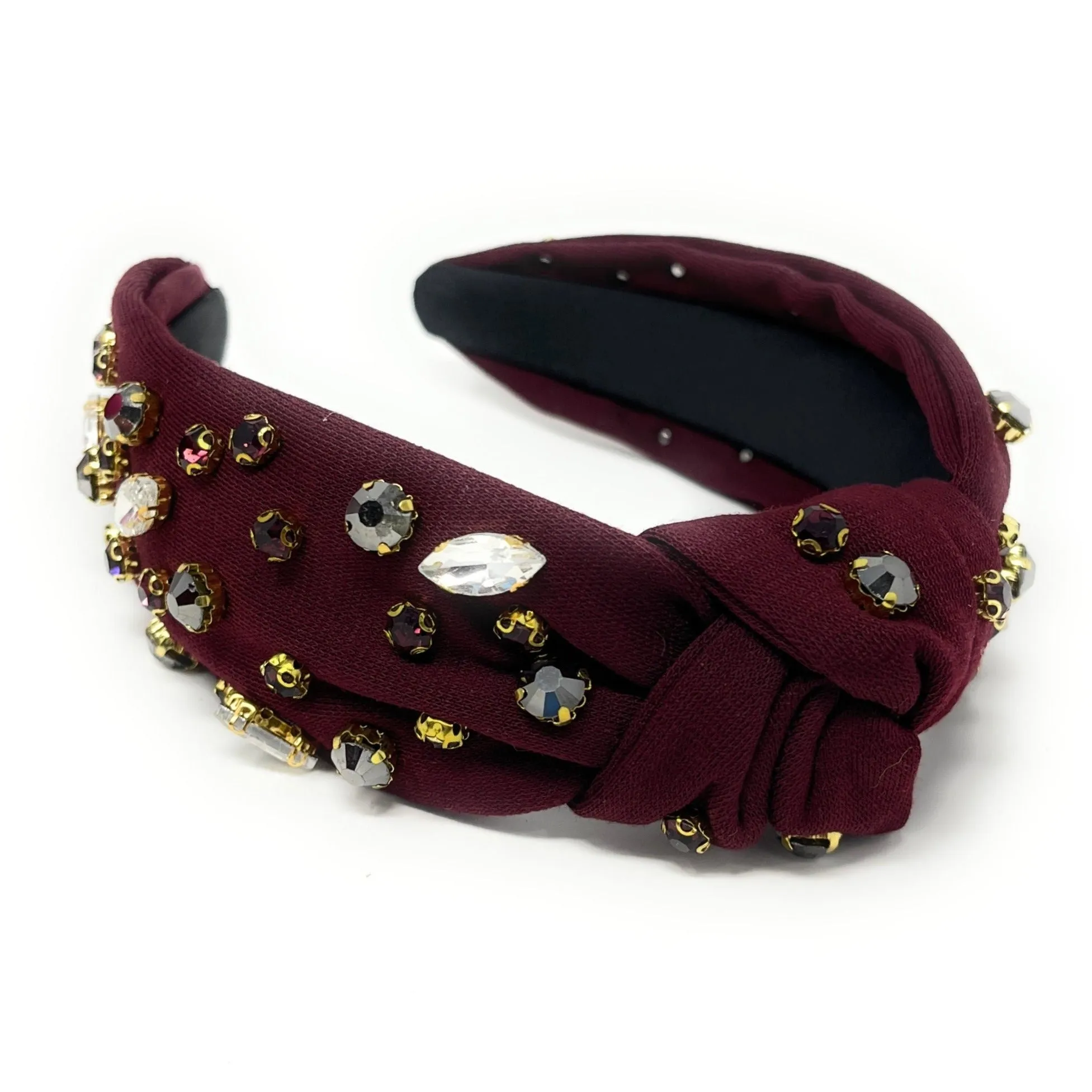 Game Day Maroon Knot Jeweled Headband