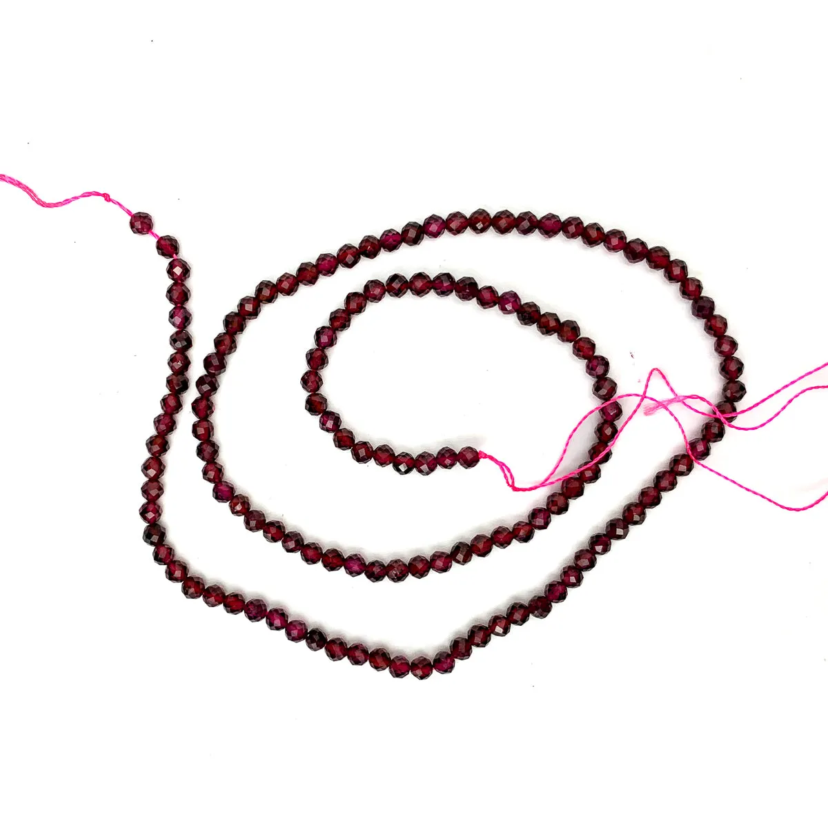 Garnet AA 3mm Faceted Rounds Strand