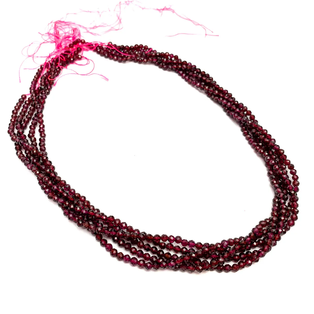 Garnet AA 3mm Faceted Rounds Strand