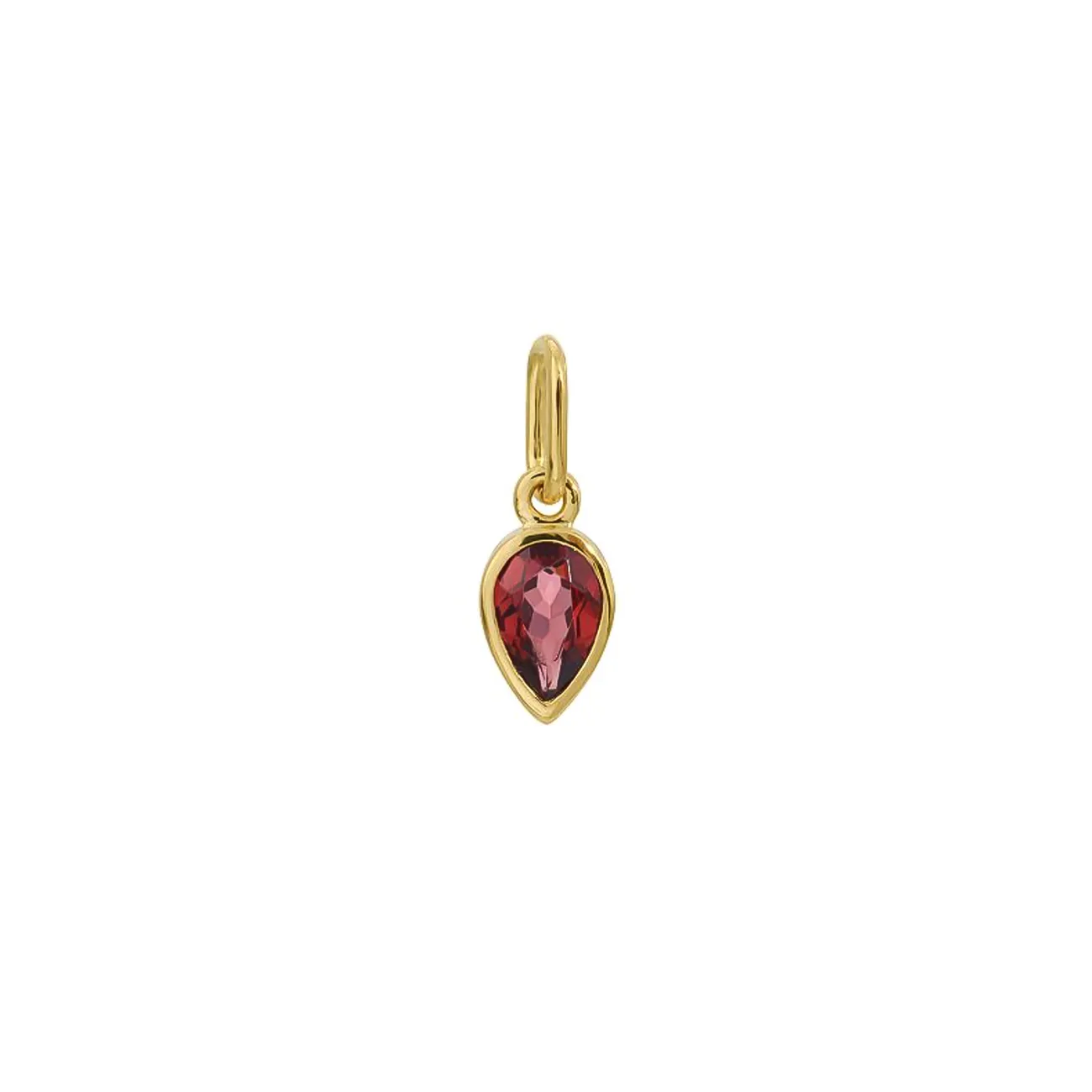 GARNET BEZEL PEAR NECKLACE