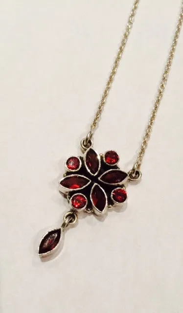 Garnet Drop Necklace