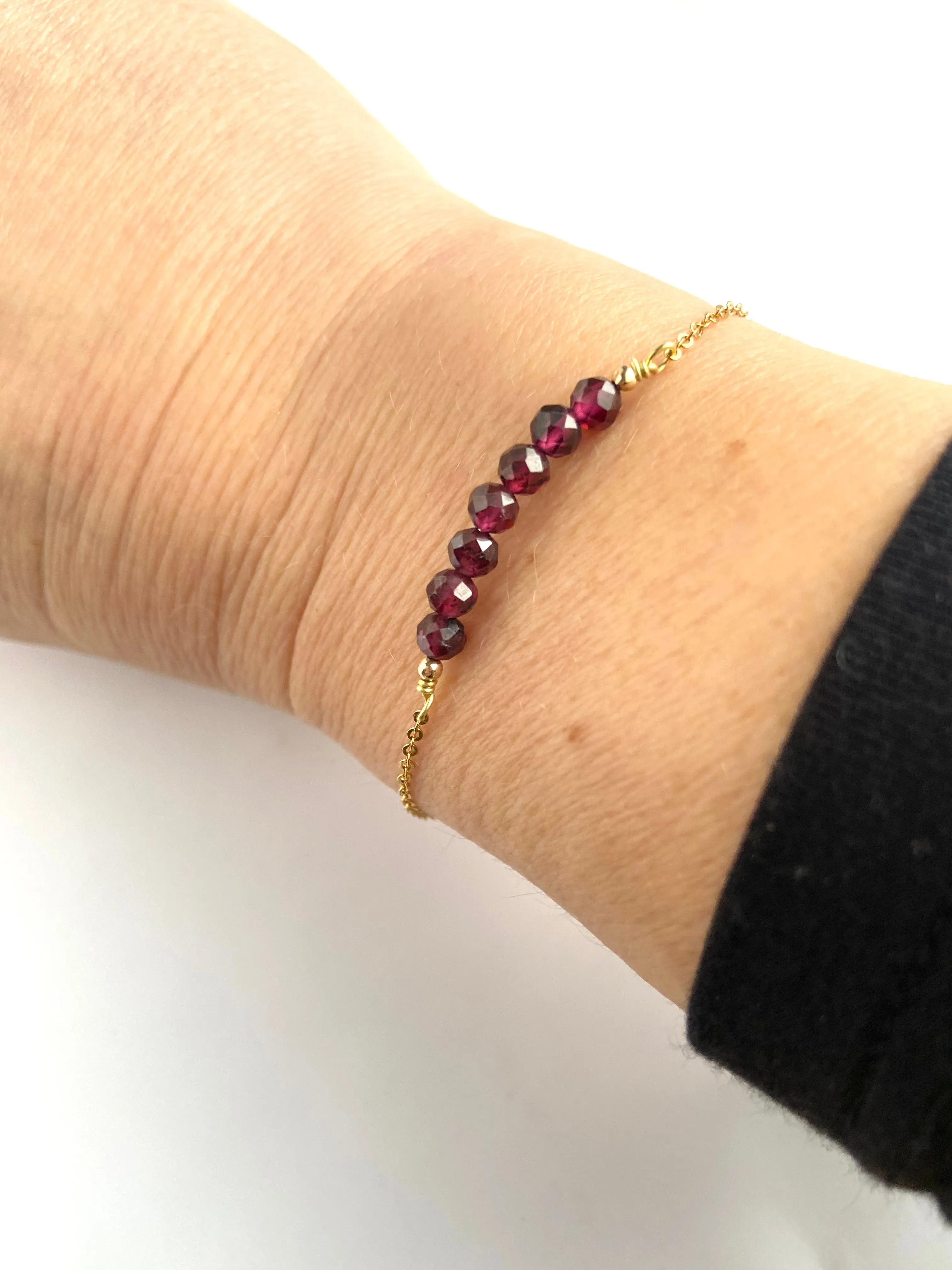 Garnet Gold Bracelet