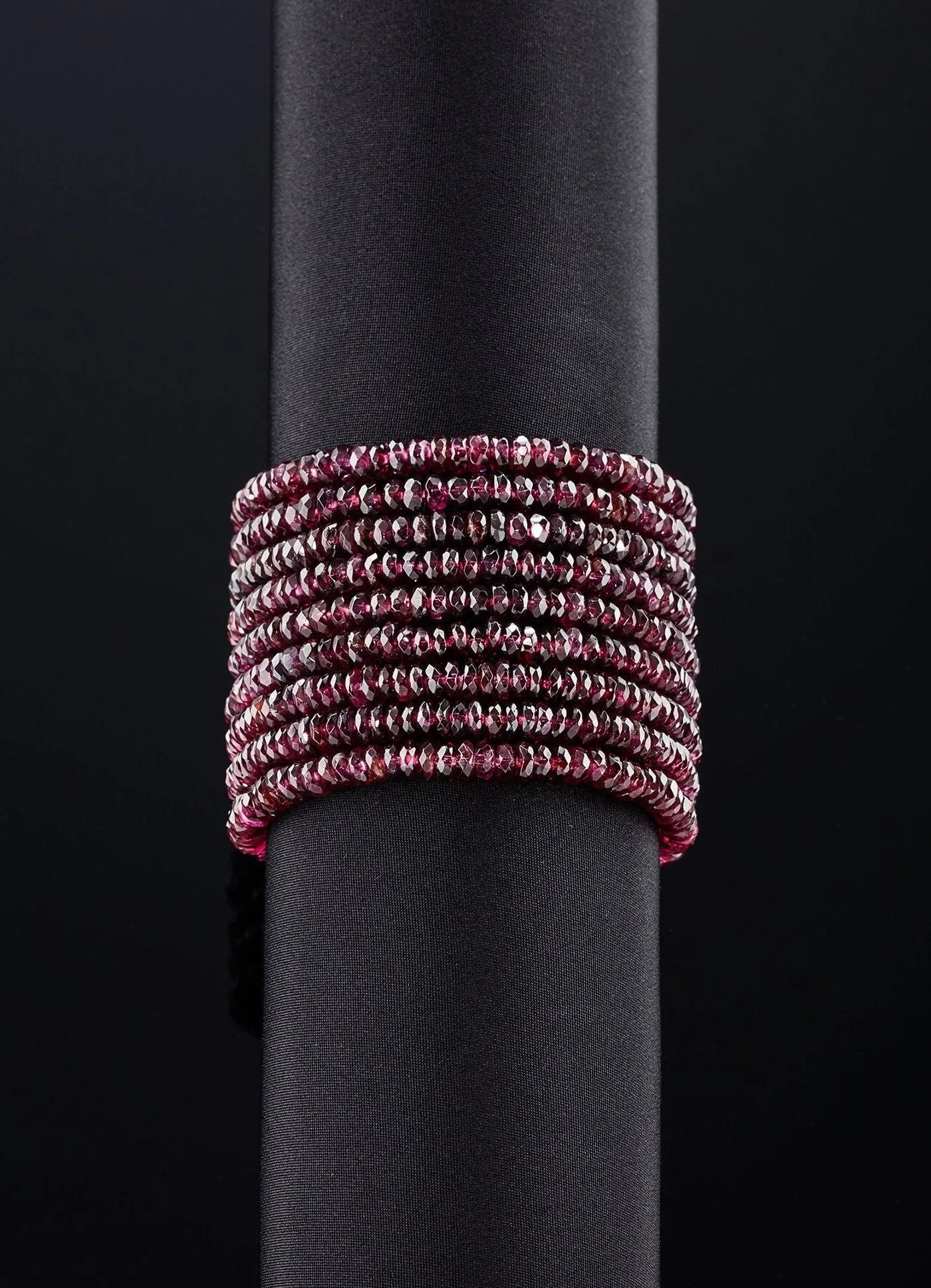 Garnet Multi Strand Bracelet, 14K Yellow Gold