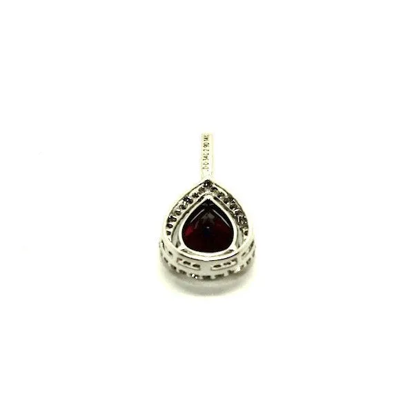 Garnet Pear Shape And Diamond Halo Pendant Ad No.1150