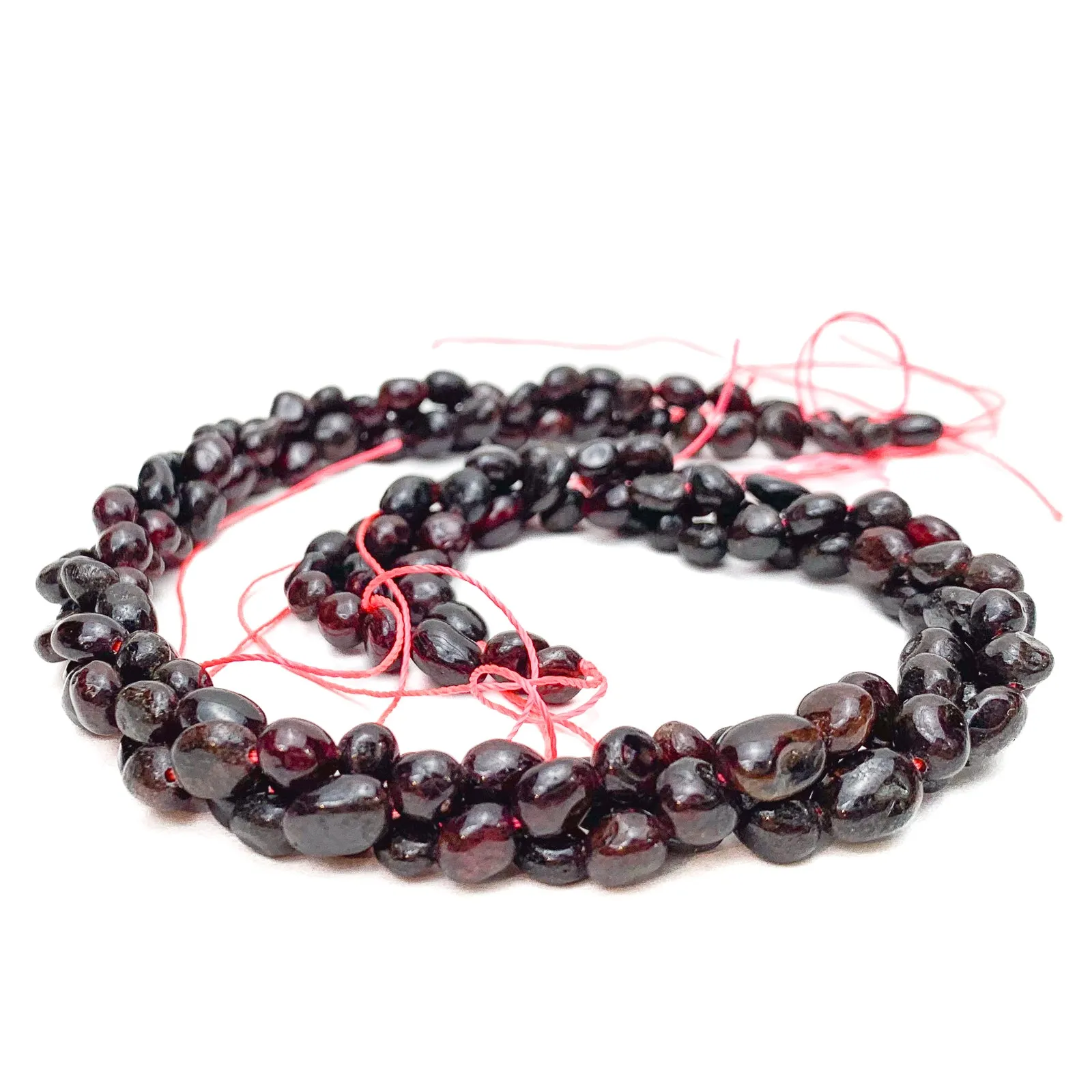 Garnet Smooth Pebbles Bead Strand