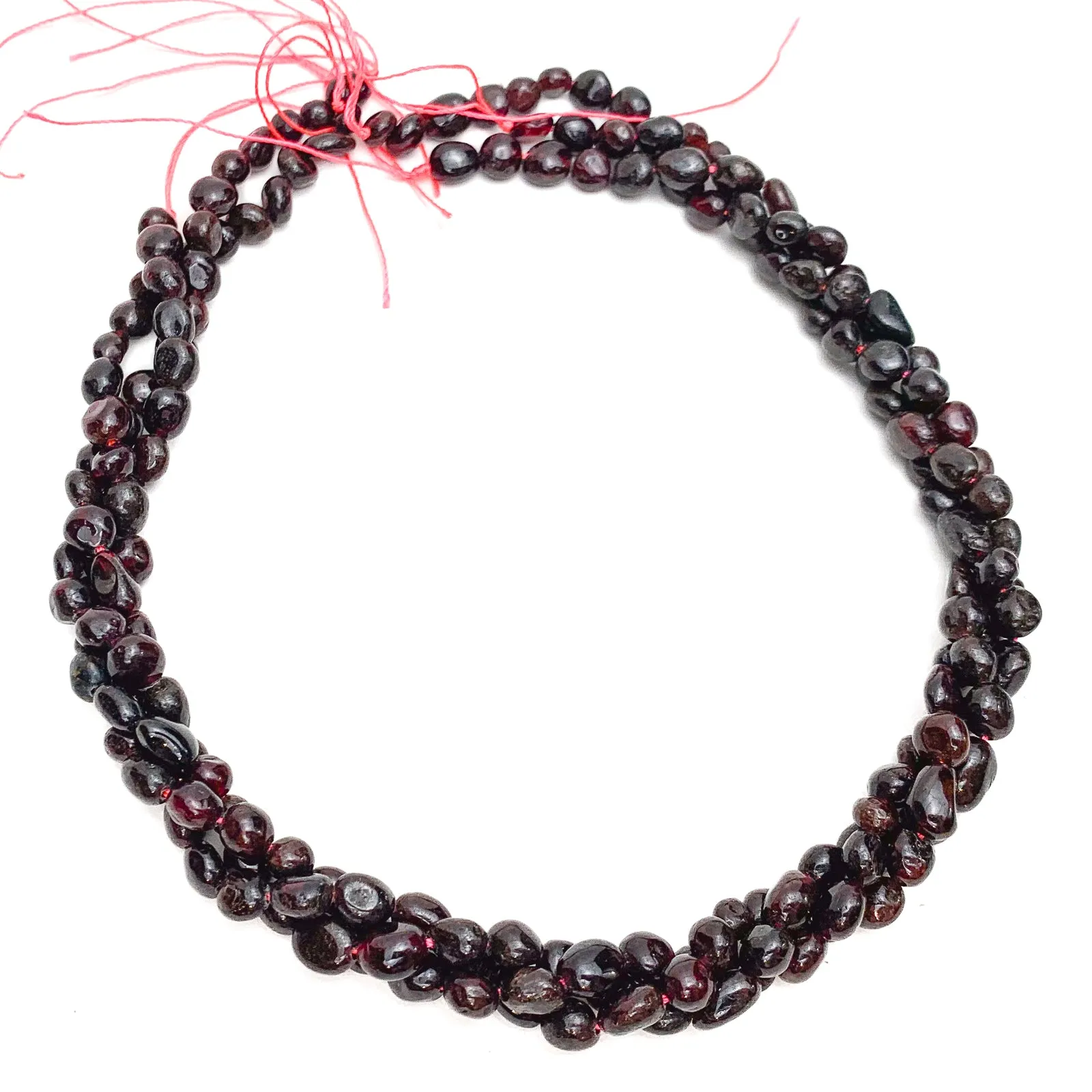 Garnet Smooth Pebbles Bead Strand