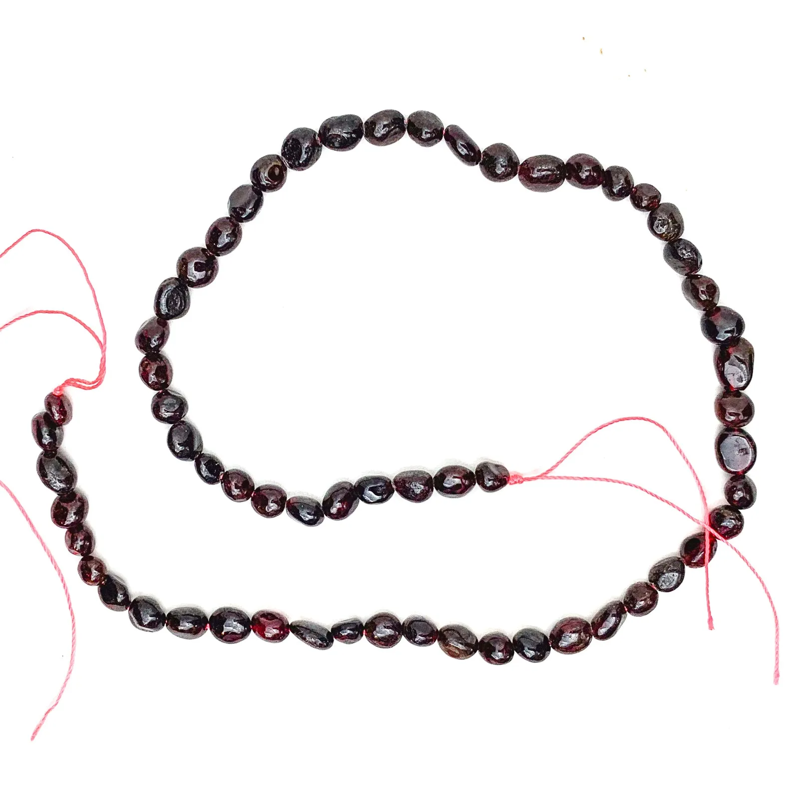 Garnet Smooth Pebbles Bead Strand