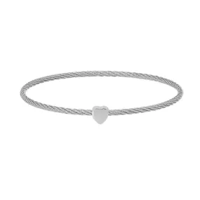 GEORGINI MINI HEART STEEL CABLE BANGLE