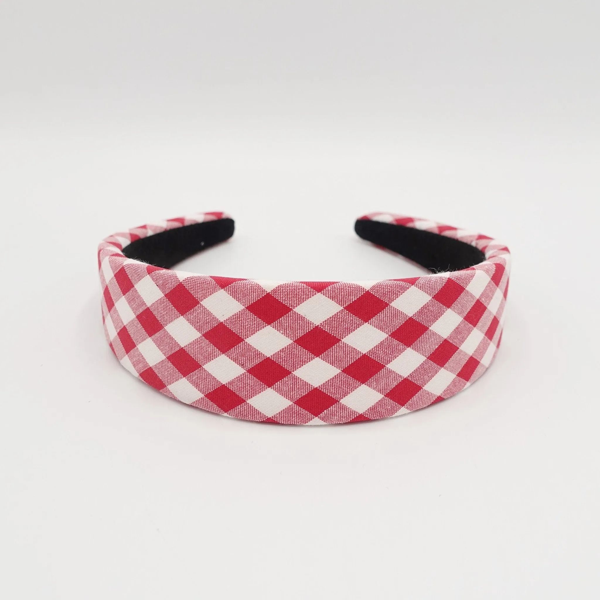 gingham check padded headband casual hairband for women