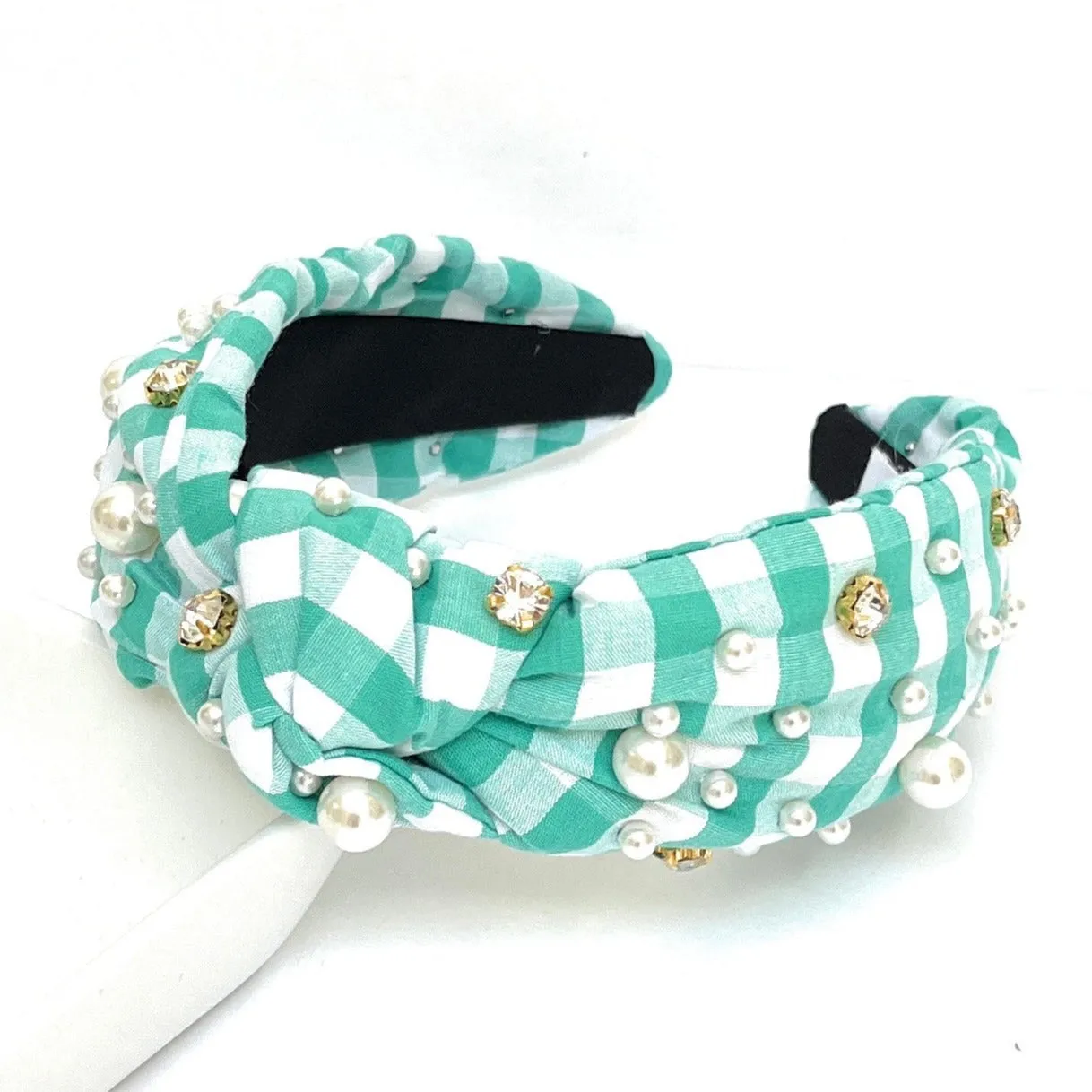 Gingham Embellished Knot Headband (more colors)