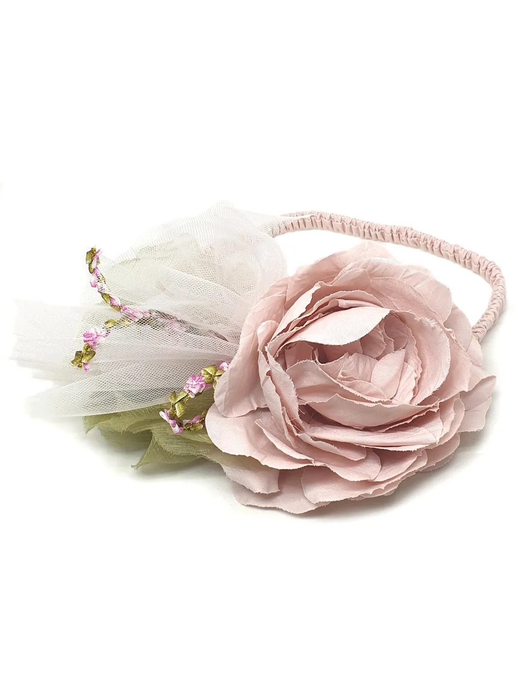 Girl's Headband with silk muslin flower - ANUSE