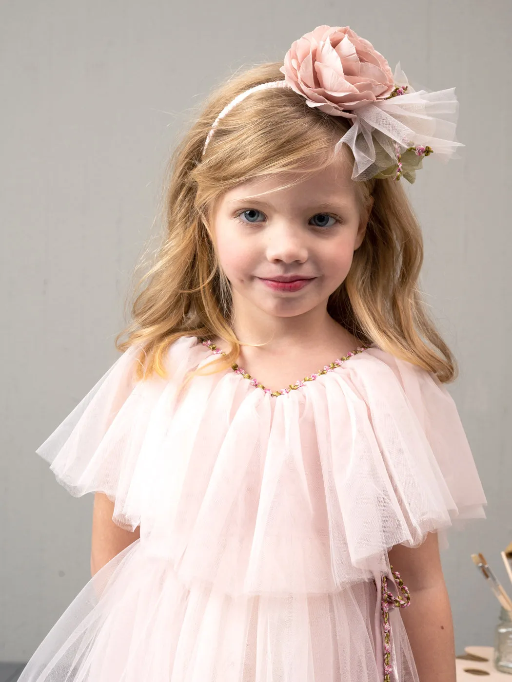 Girl's Headband with silk muslin flower - ANUSE