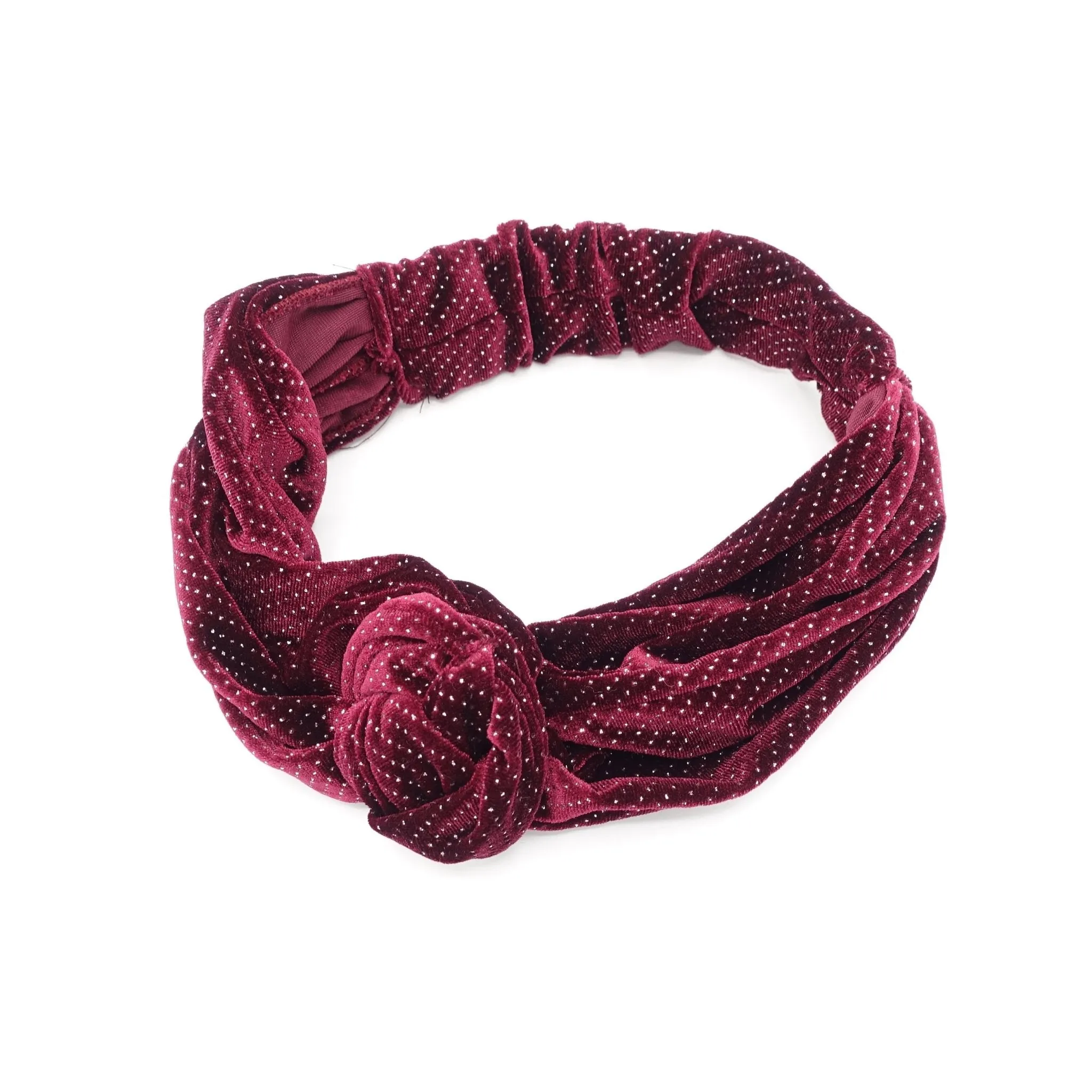 glittering velvet circle knot hair turban headband stylish Fall Winter hairband for women