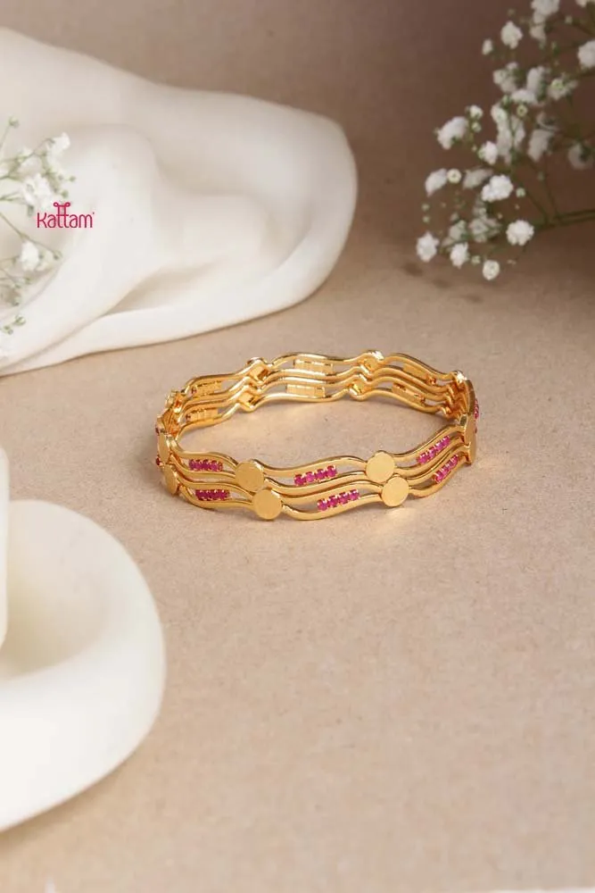 Goddess Ruby Coin Wave Bangle